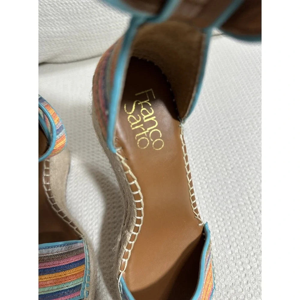 Franco Sarto Espadrille Wedges Clemens Stripe Multi Size: 6.5